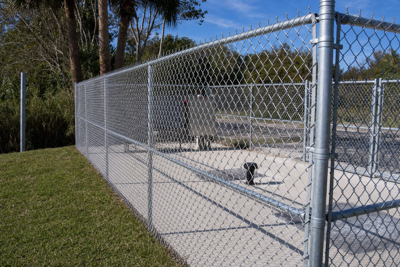 Chain link fence installation